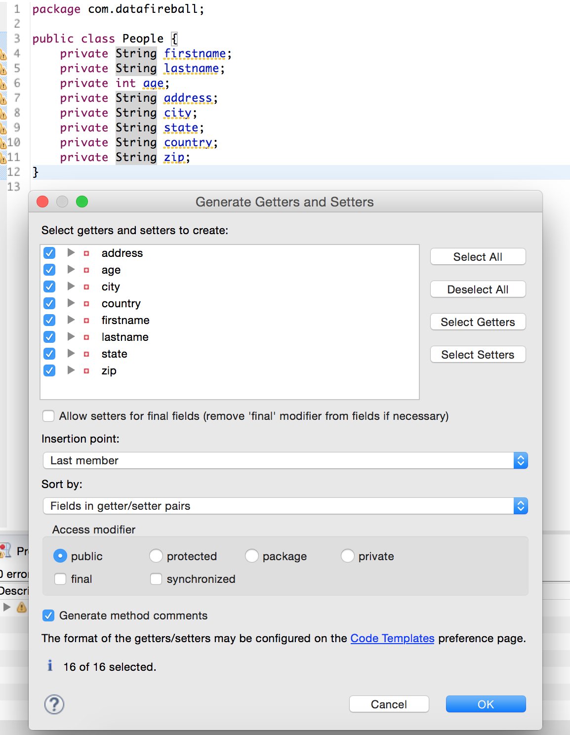 Eclipse – Source Auto Generate | datafireball